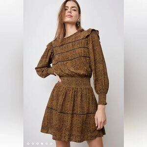 Rails Women's Faren Dress Smocked Waist Long Puff Sleeves Ruffle Cuff